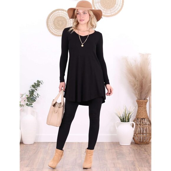 Women's Rayon Spandex Tunic Top Plus Size Casual Dressy with Floral Prints - Picture 3 of 6